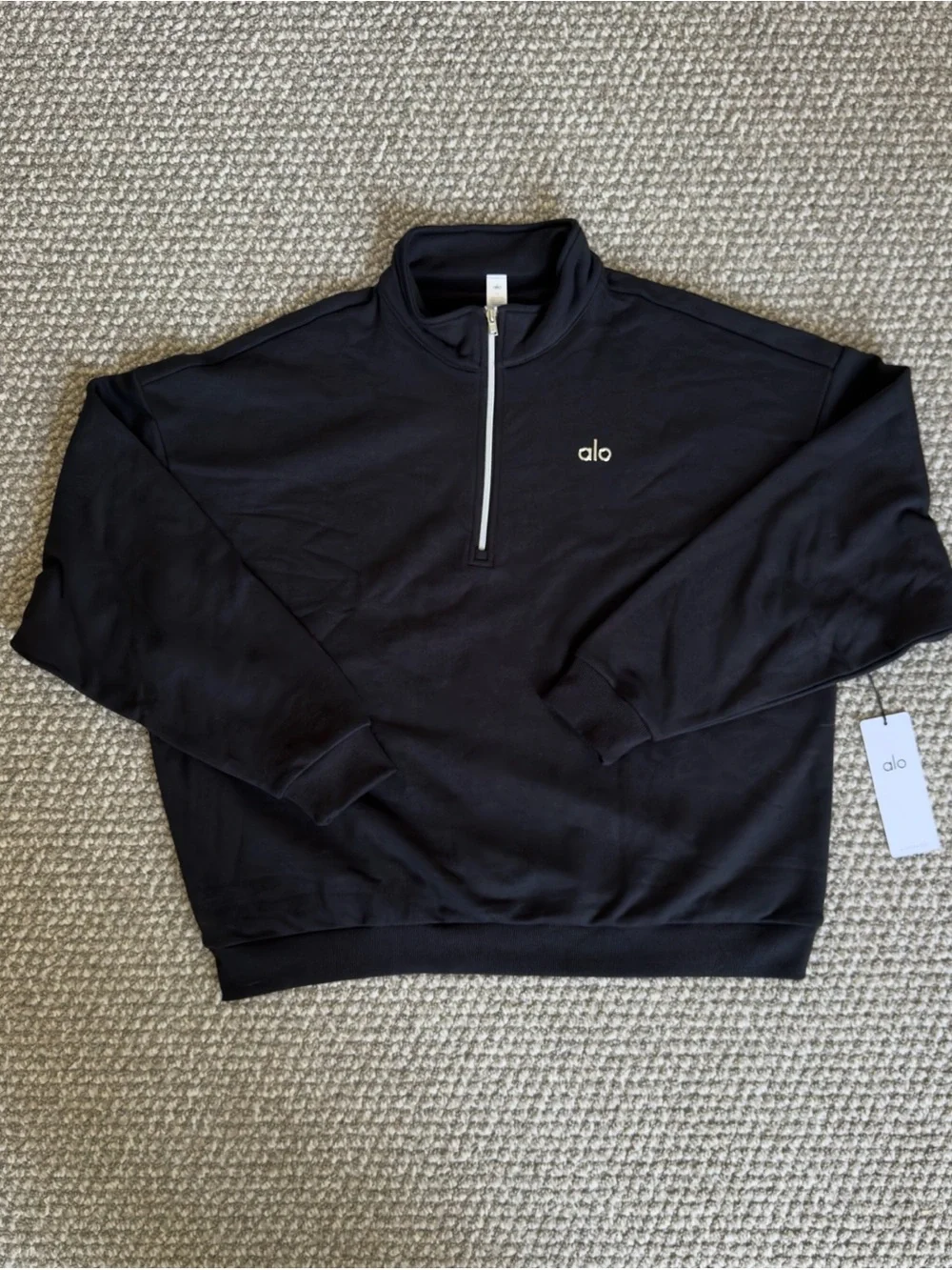 NWT ALO Accolade Quarter-Zip Black Size X-Large